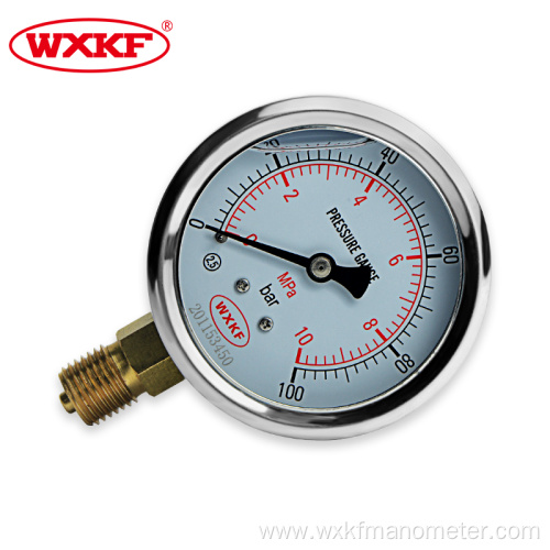 0~40mpa back bottom connection fitting pressure gauges